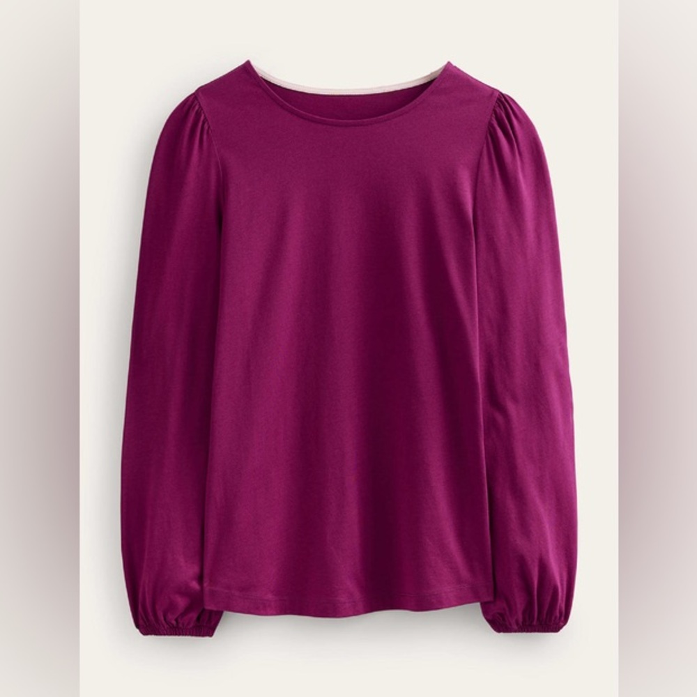 Boden Rich Purple Long Sleeve Top size 2